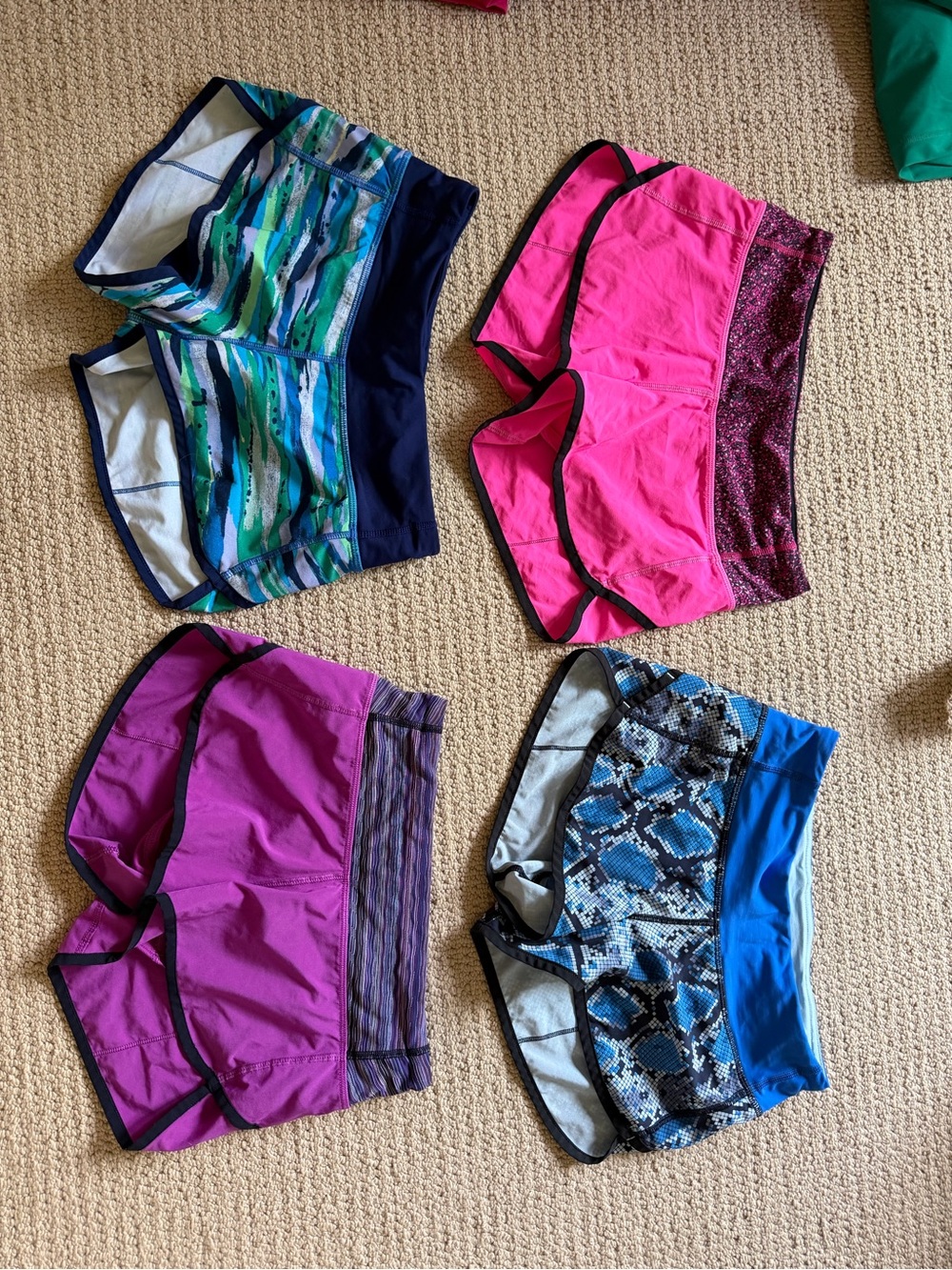 4 pairs of lululemon athletica Women's Athletic Shorts all size 2